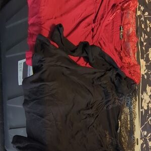 2 Shein Red And Black Tops Bundle